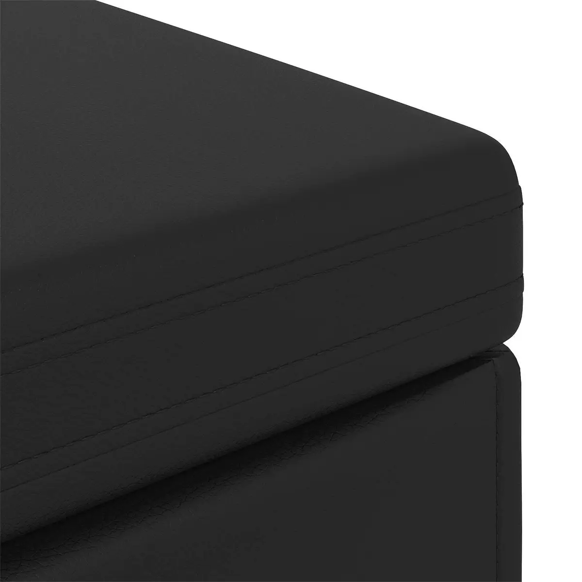 Backless Black Bar Stool with Faux Leather Seat