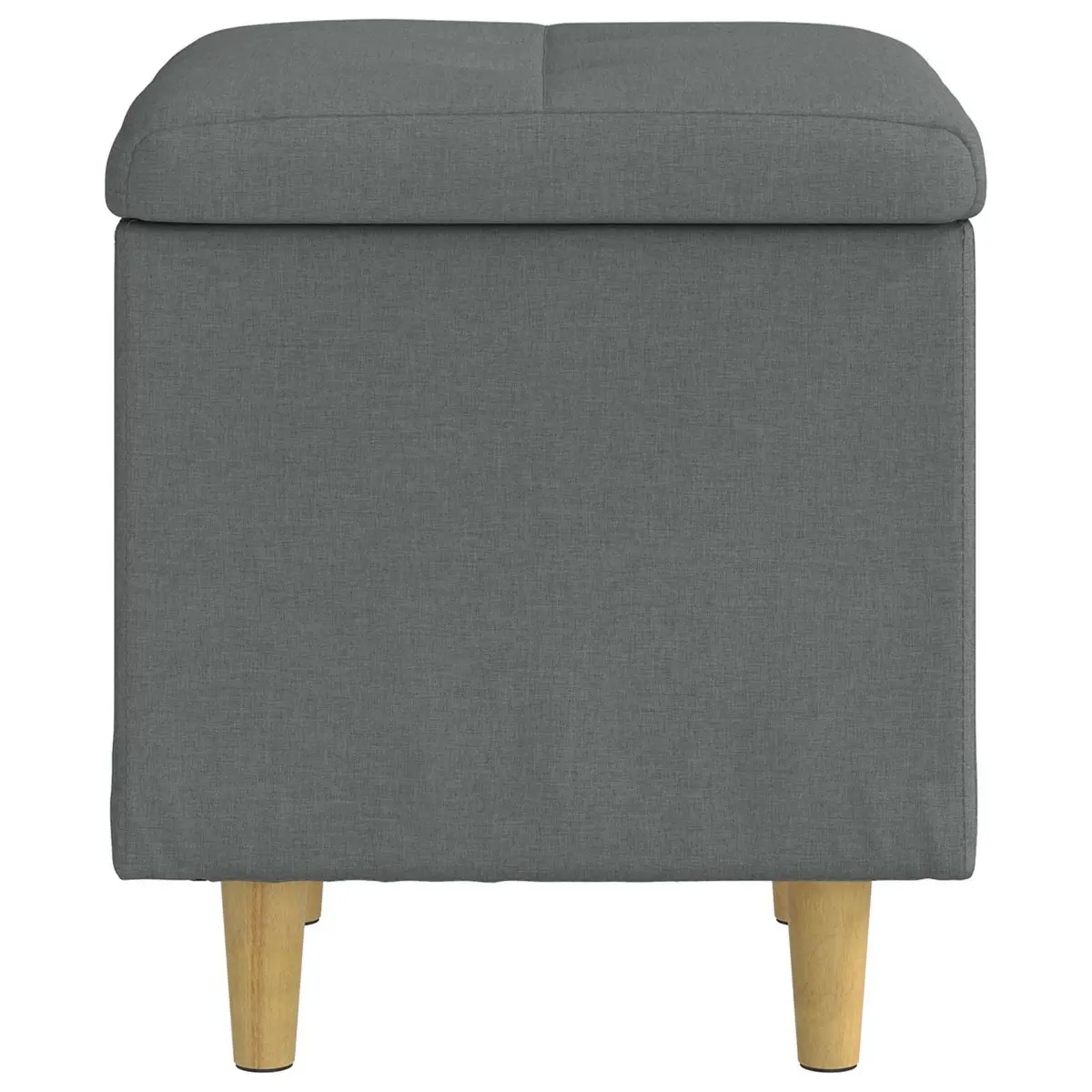 Grey Tufted Storage Ottoman with Hidden Compartment