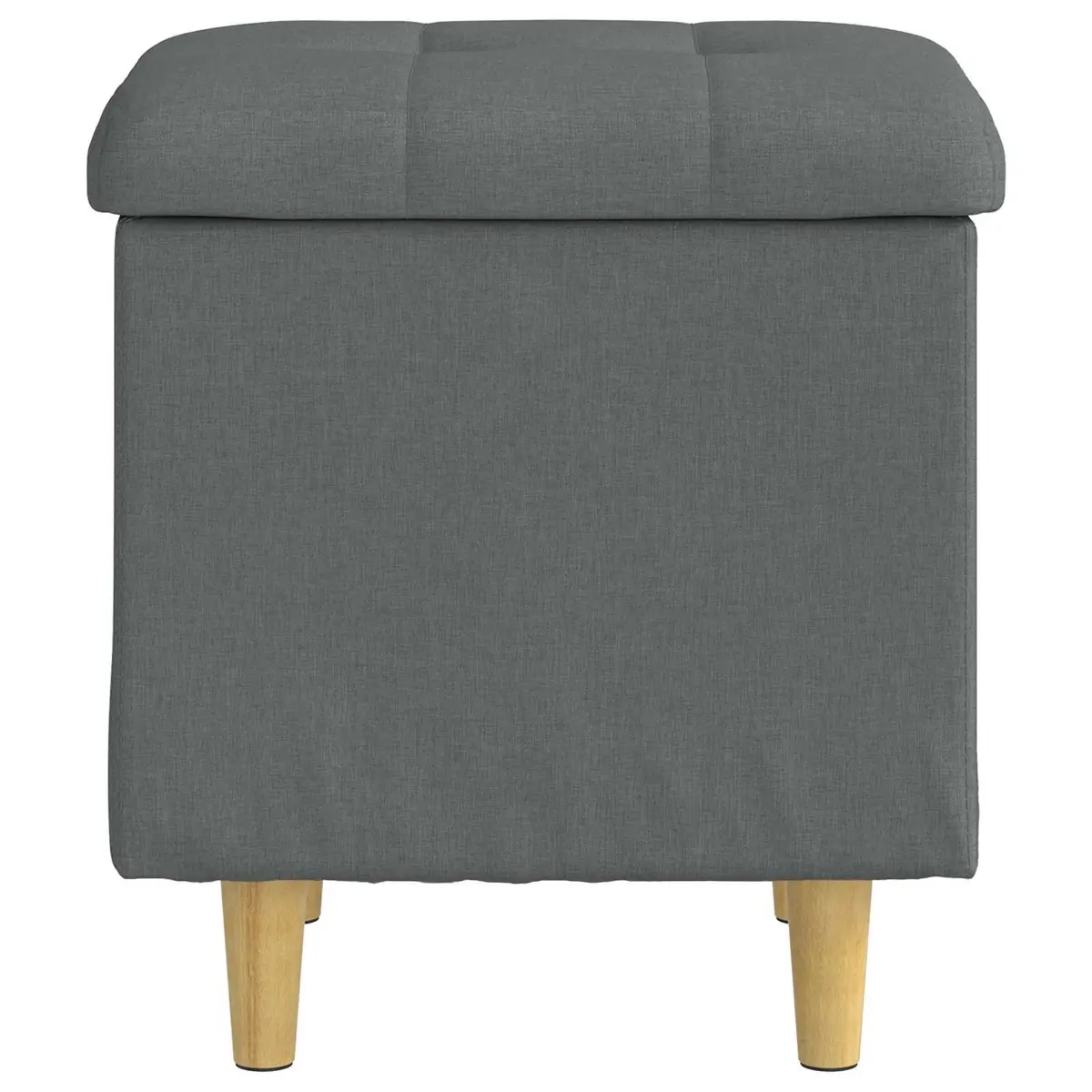Grey Tufted Storage Ottoman with Hidden Compartment