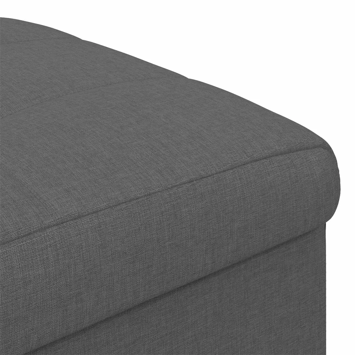 Grey Tufted Storage Ottoman with Hidden Compartment