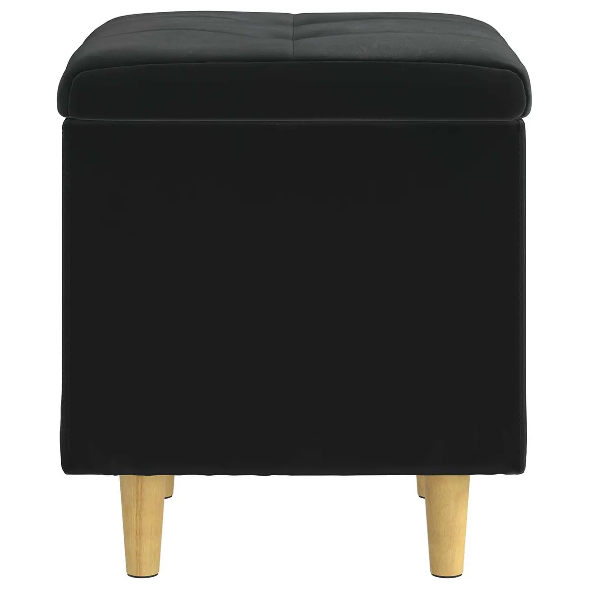 Storage Ottoman with Cushion Black Tufted Design Hidden Compartment Footrest