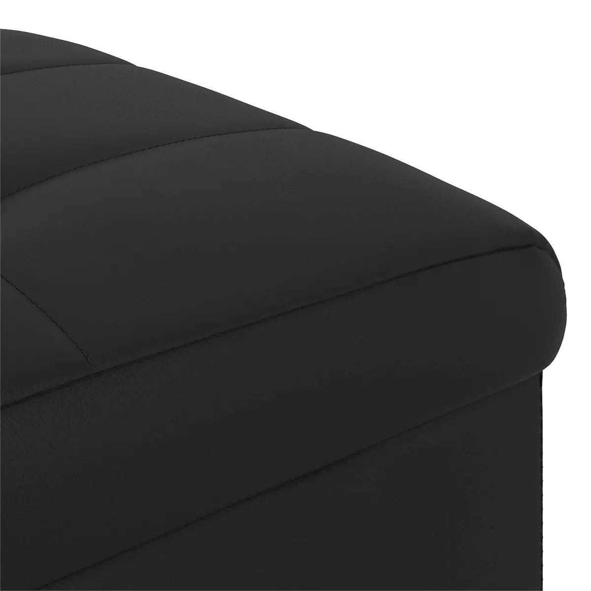 Black Tufted Storage Ottoman with Cushion for Comfort