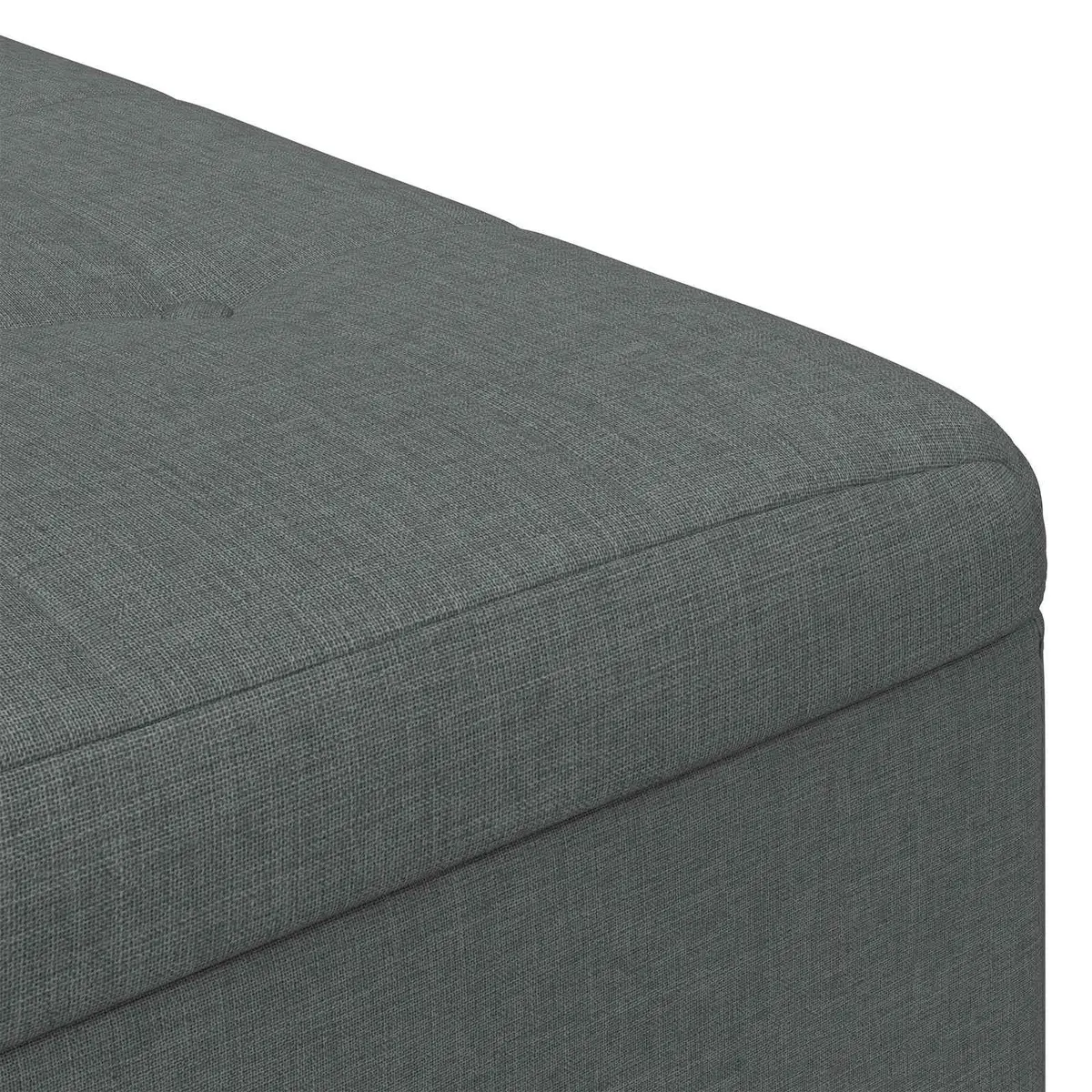 Grey Tufted Storage Ottoman with Hidden Compartment 60x60x45cm