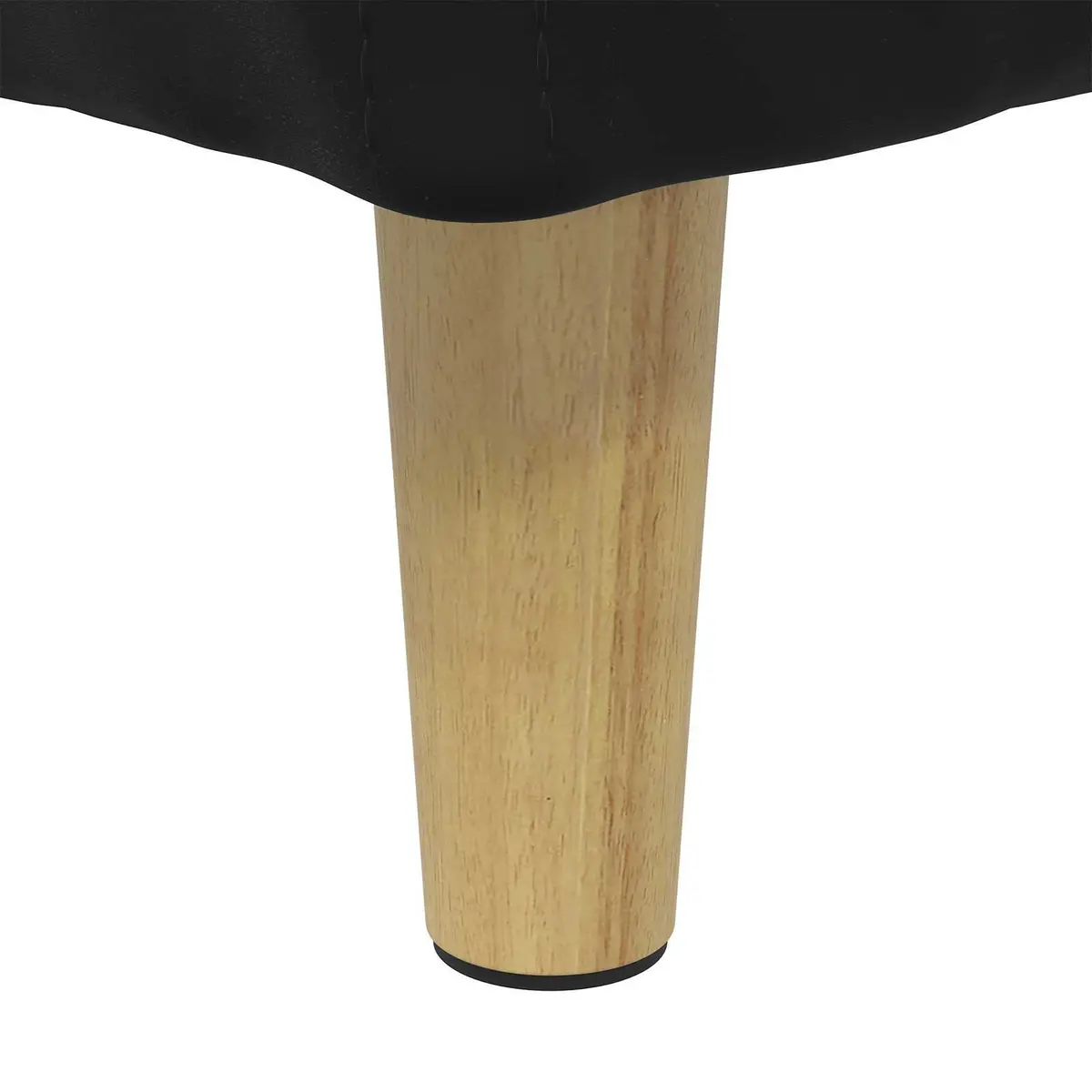 Black Velvet Storage Ottoman with Tufted Seat