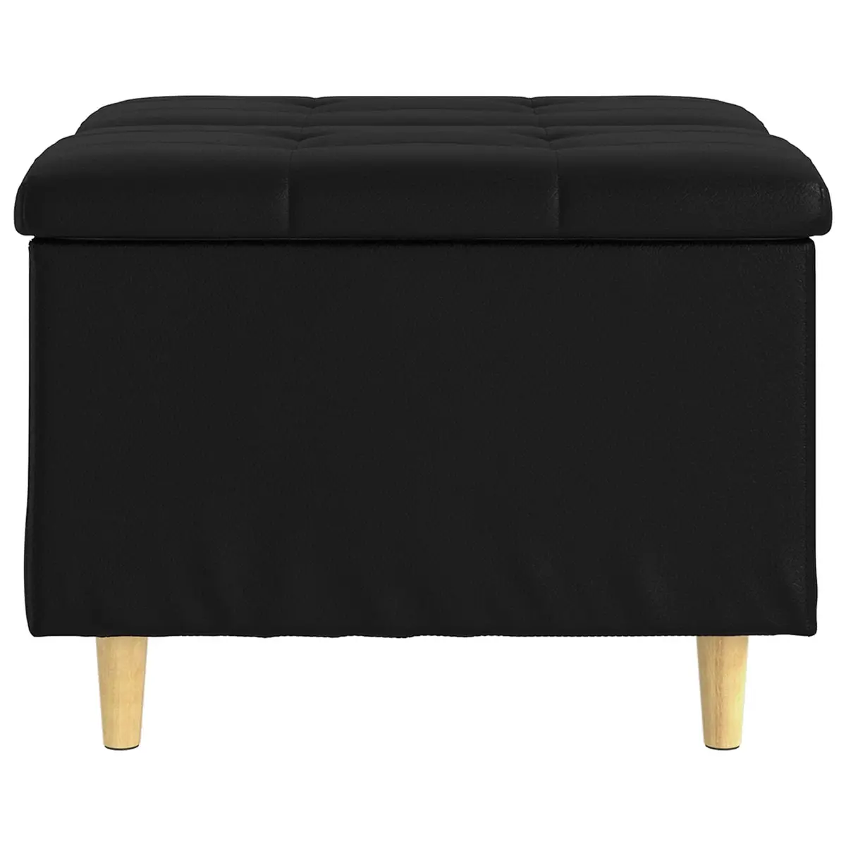 Black Tufted Storage Ottoman with Hidden Compartment