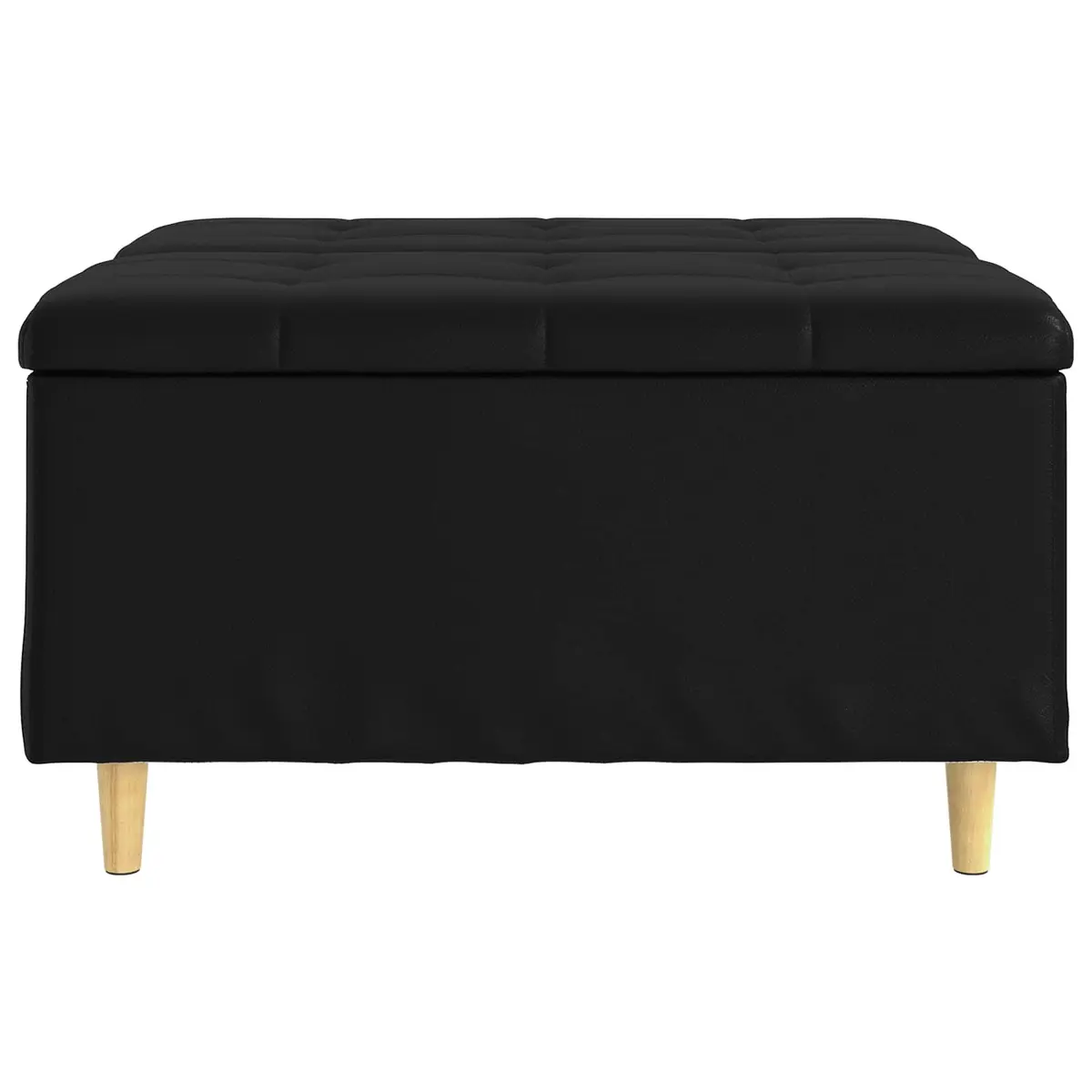 Black Tufted Storage Ottoman with Cushion