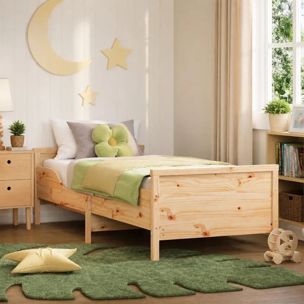 Bed Frame with Headboard and Footboard for Kids