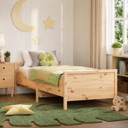 Cozy Bed Frame with Headboard and Footboard for Kids