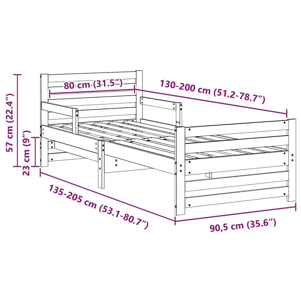 Bed Frame with Headboard 80 x 200 cm Kids Bedroom Furniture Modern Design