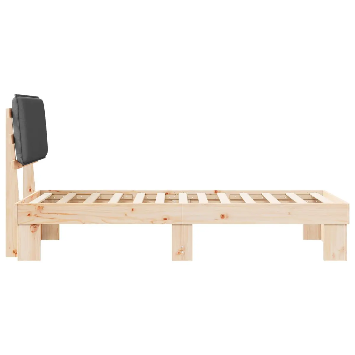 Grey Upholstered Headboard Bed Frame 90 x 190 cm