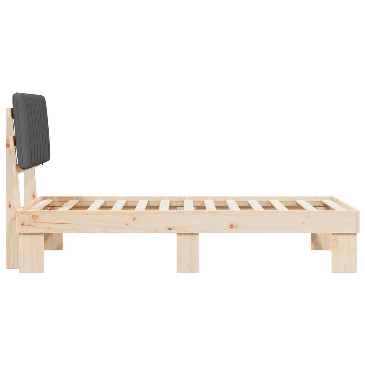 Grey Upholstered Headboard Bed Frame 90 x 190 cm