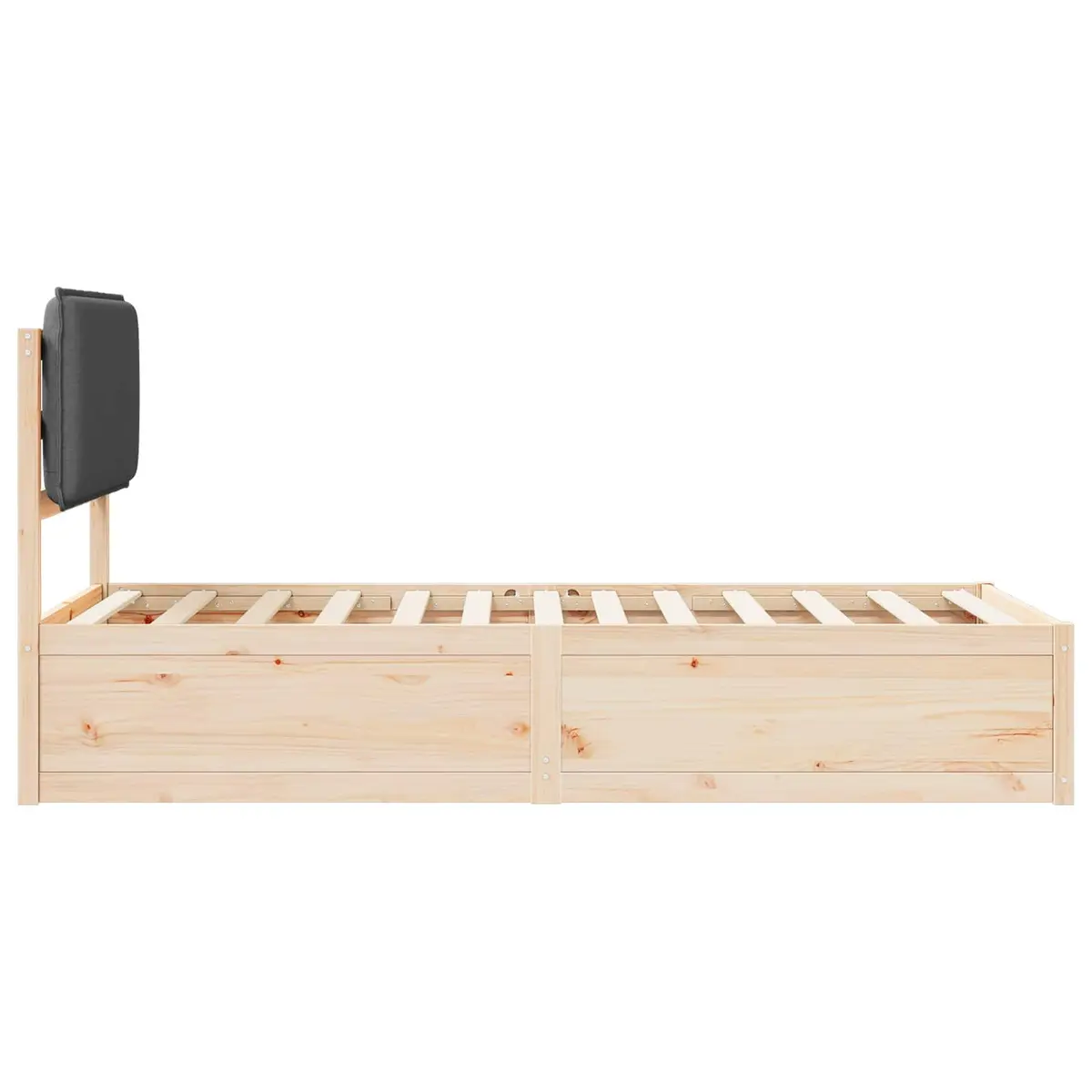 Bed Frame with Upholstered Headboard Grey 90 x 190 cm Modern Bedroom Furniture