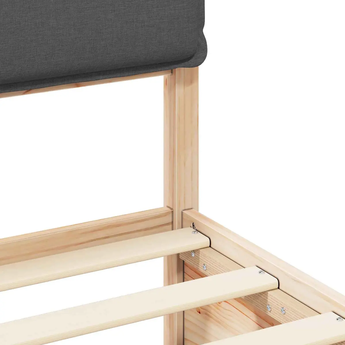 Bed Frame with Upholstered Headboard Grey 90 x 190 cm Modern Bedroom Furniture
