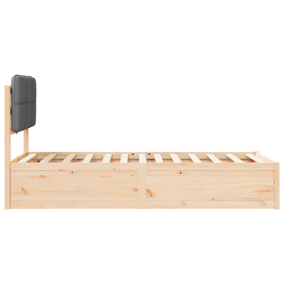 Upholstered Grey Bed Frame with Slatted Base 90 x 190 cm