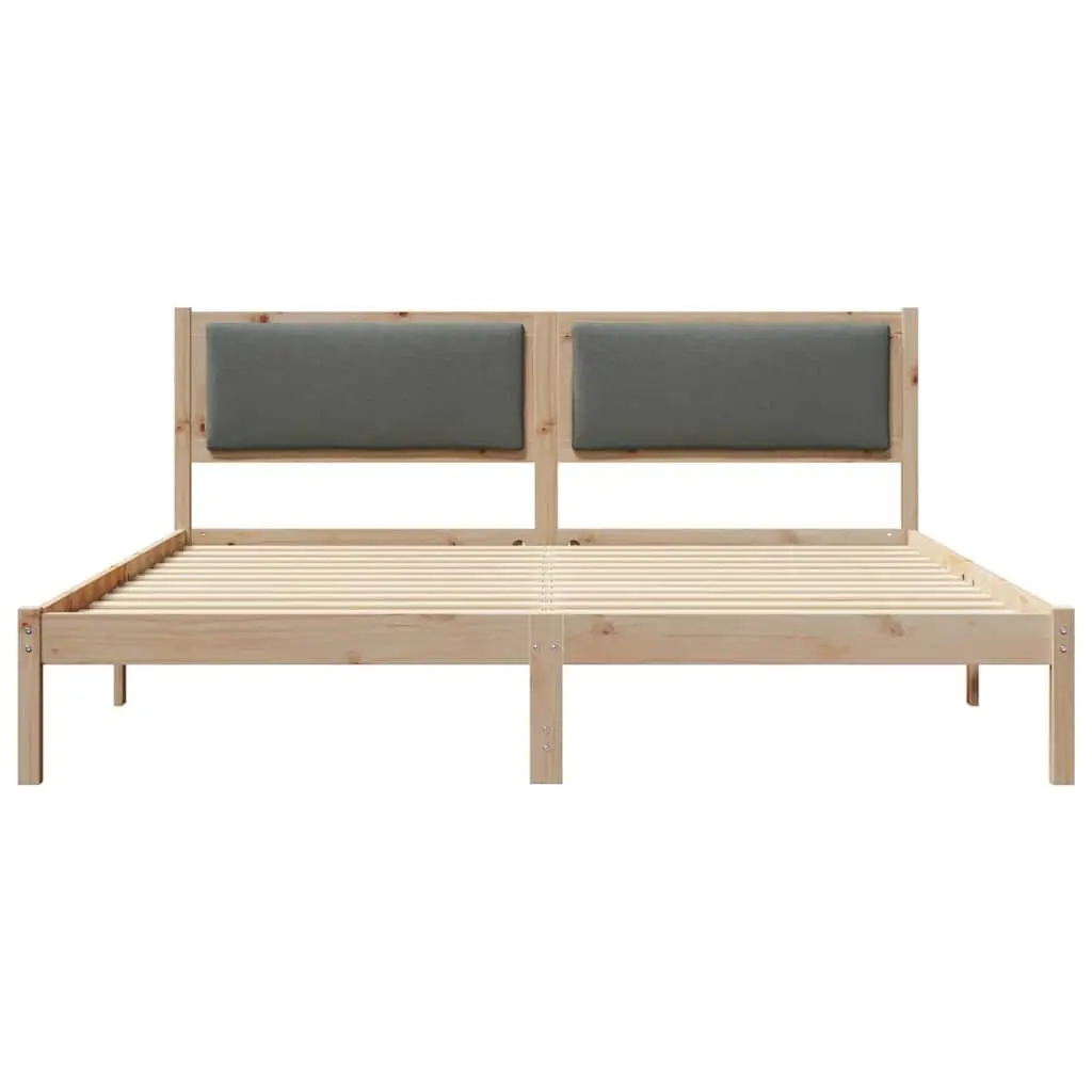 Bed Frame with Headboard Grey 180 x 200 cm Solid Pine Wood