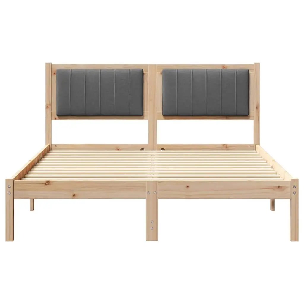 Bed Frame Upholstered Headboard Modern 135 x 190 cm Solid Pine Wood
