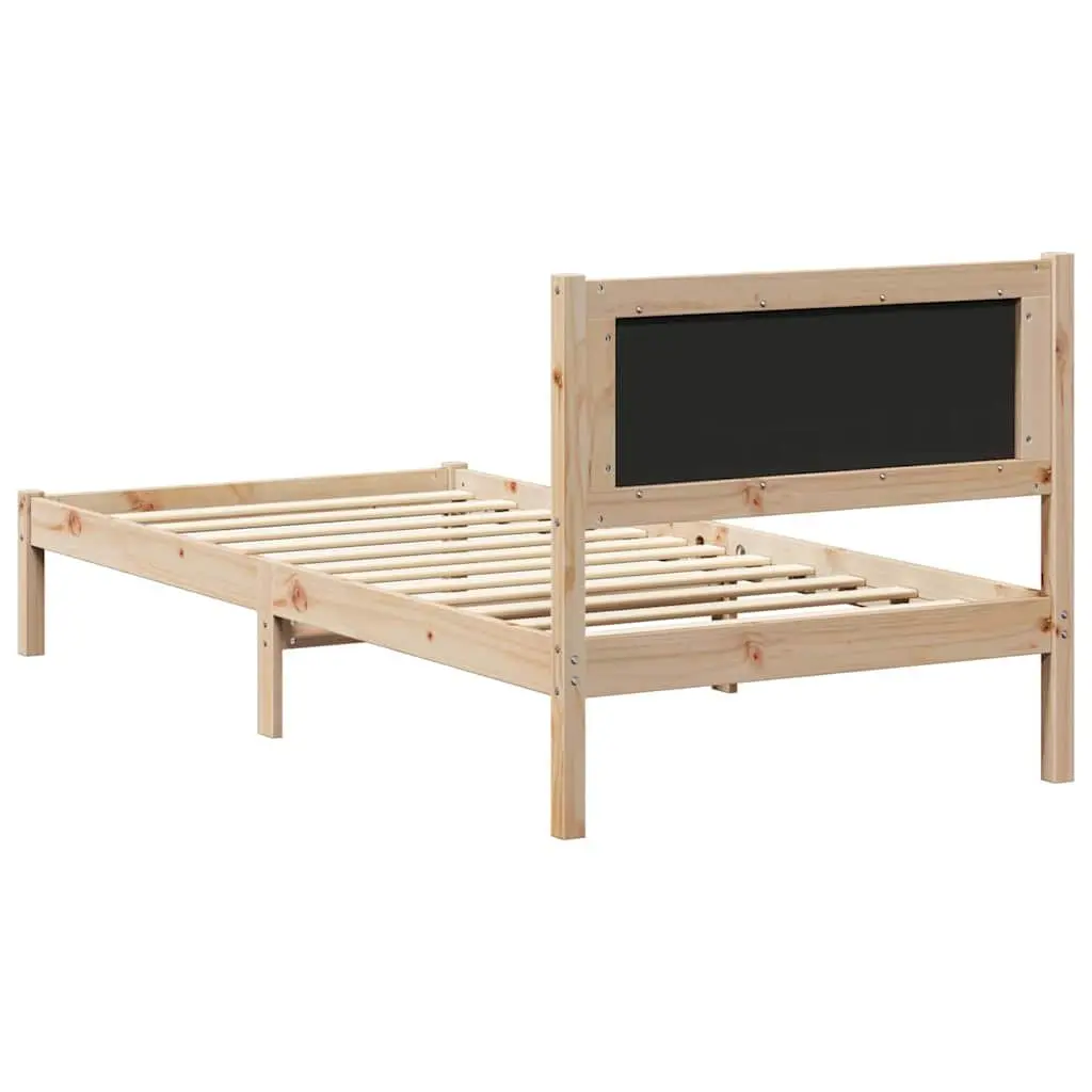 Dark Grey Upholstered Headboard Bed Frame 90 x 190 cm