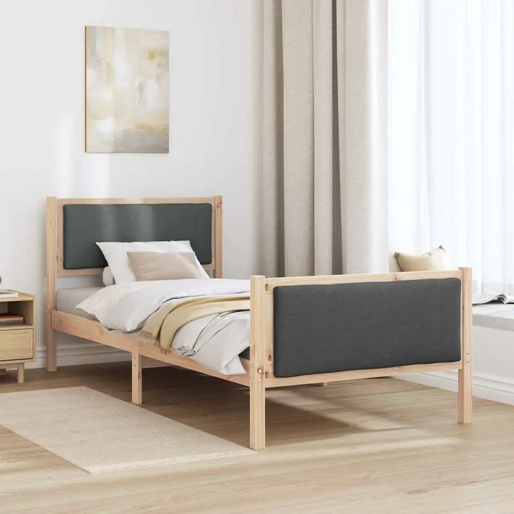 Bed Frame with Headboard 90 x 190 cm for Relaxing Nights