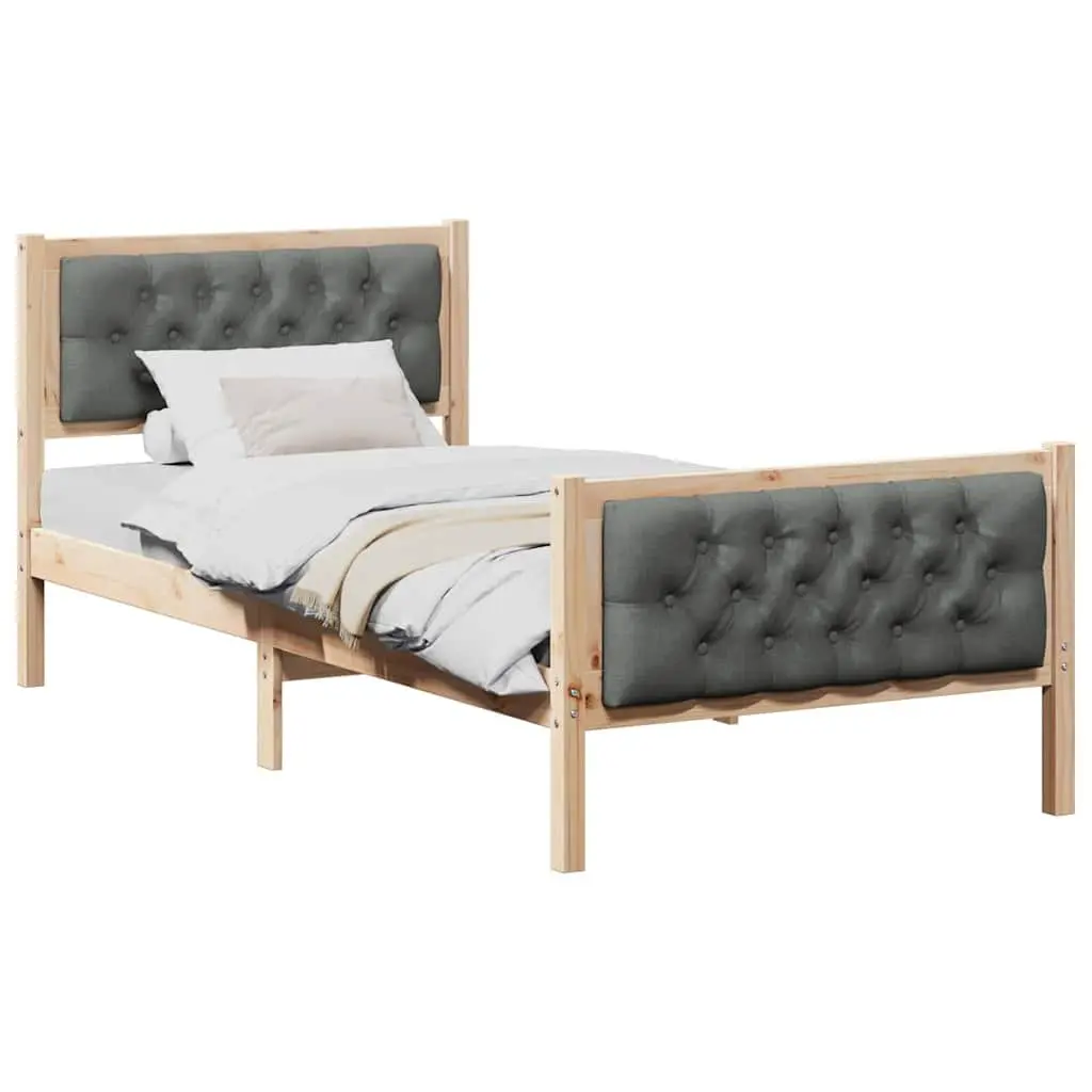 Bed Frame with Padded Headboard 90 x 190 cm