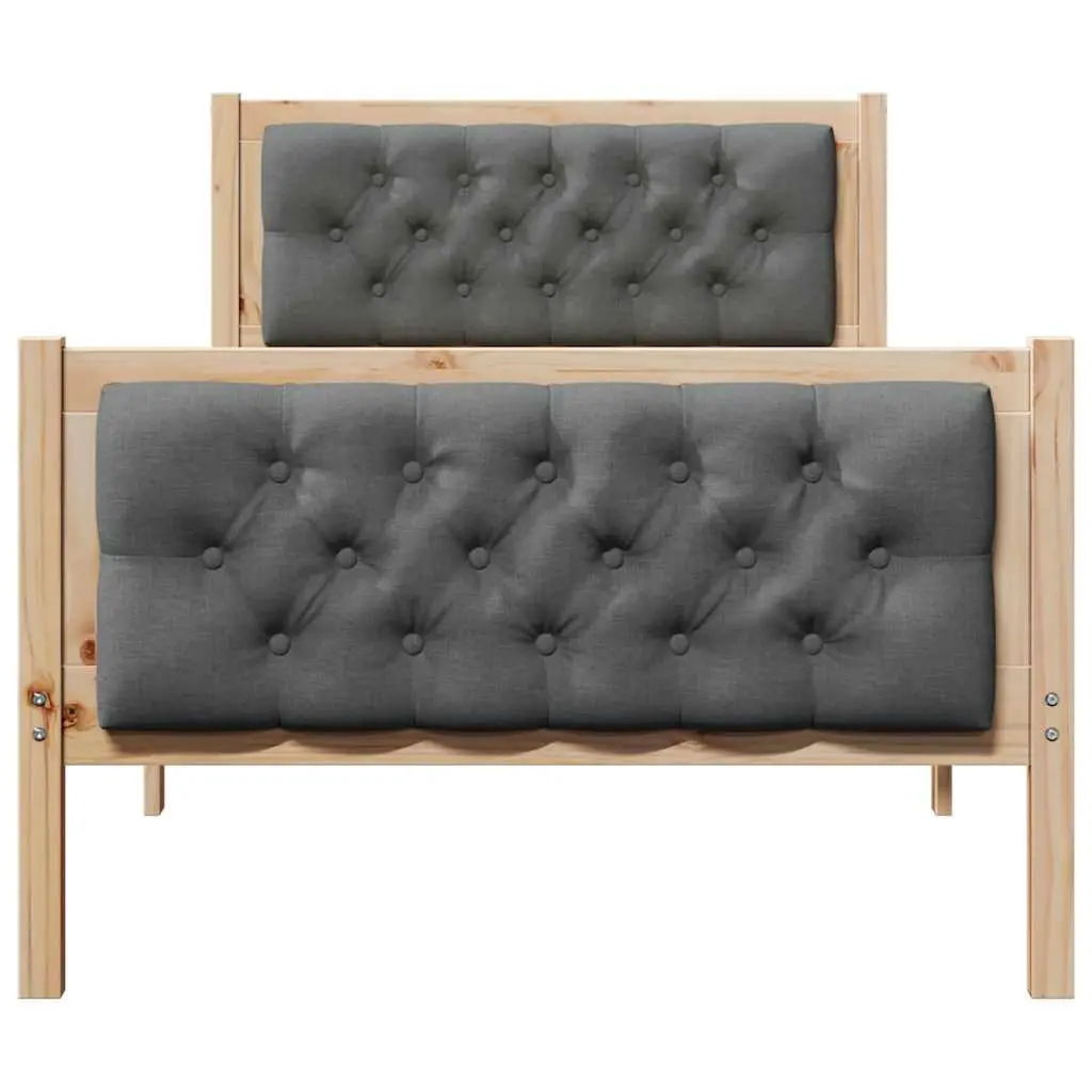 Bed Frame with Padded Headboard 90 x 190 cm