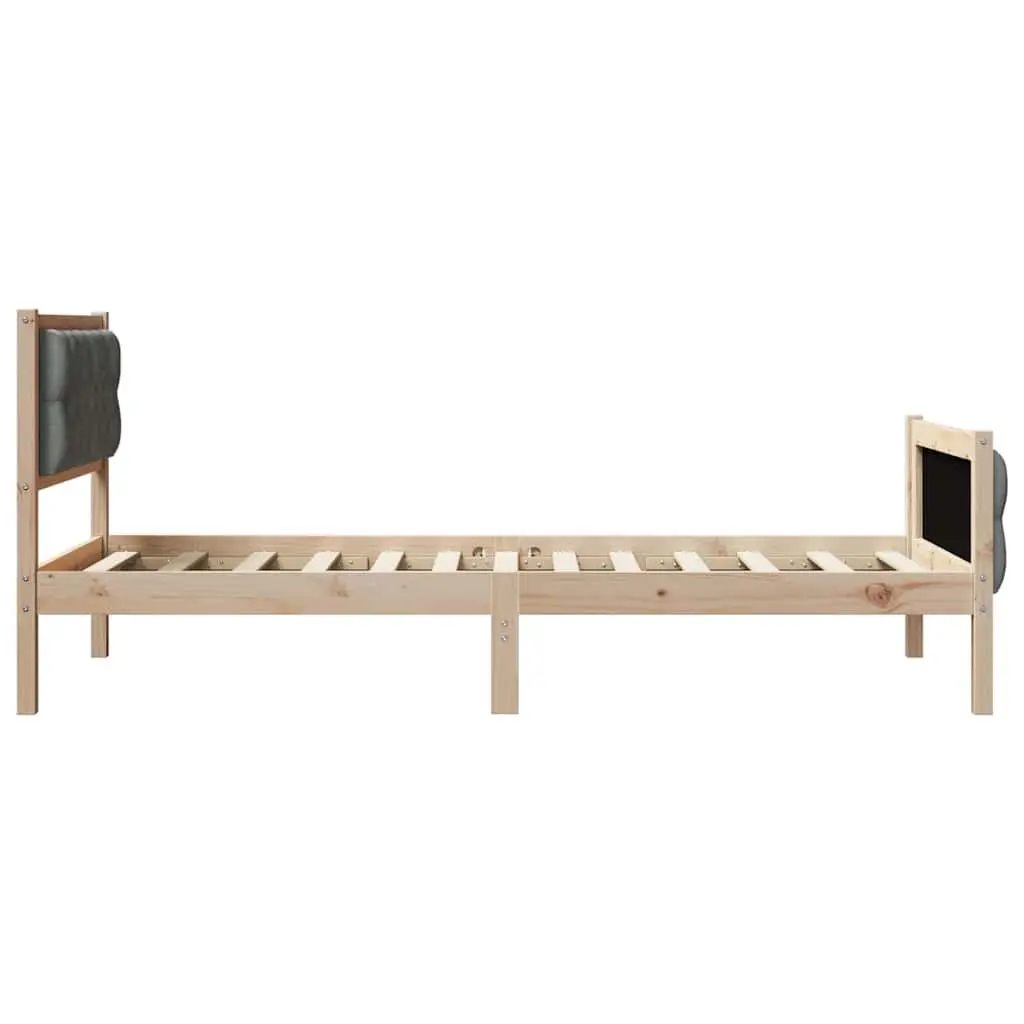 Bed Frame with Padded Headboard 90 x 190 cm