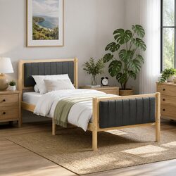 Comfortable Solid Pine Bed Frame 90 x 190 cm