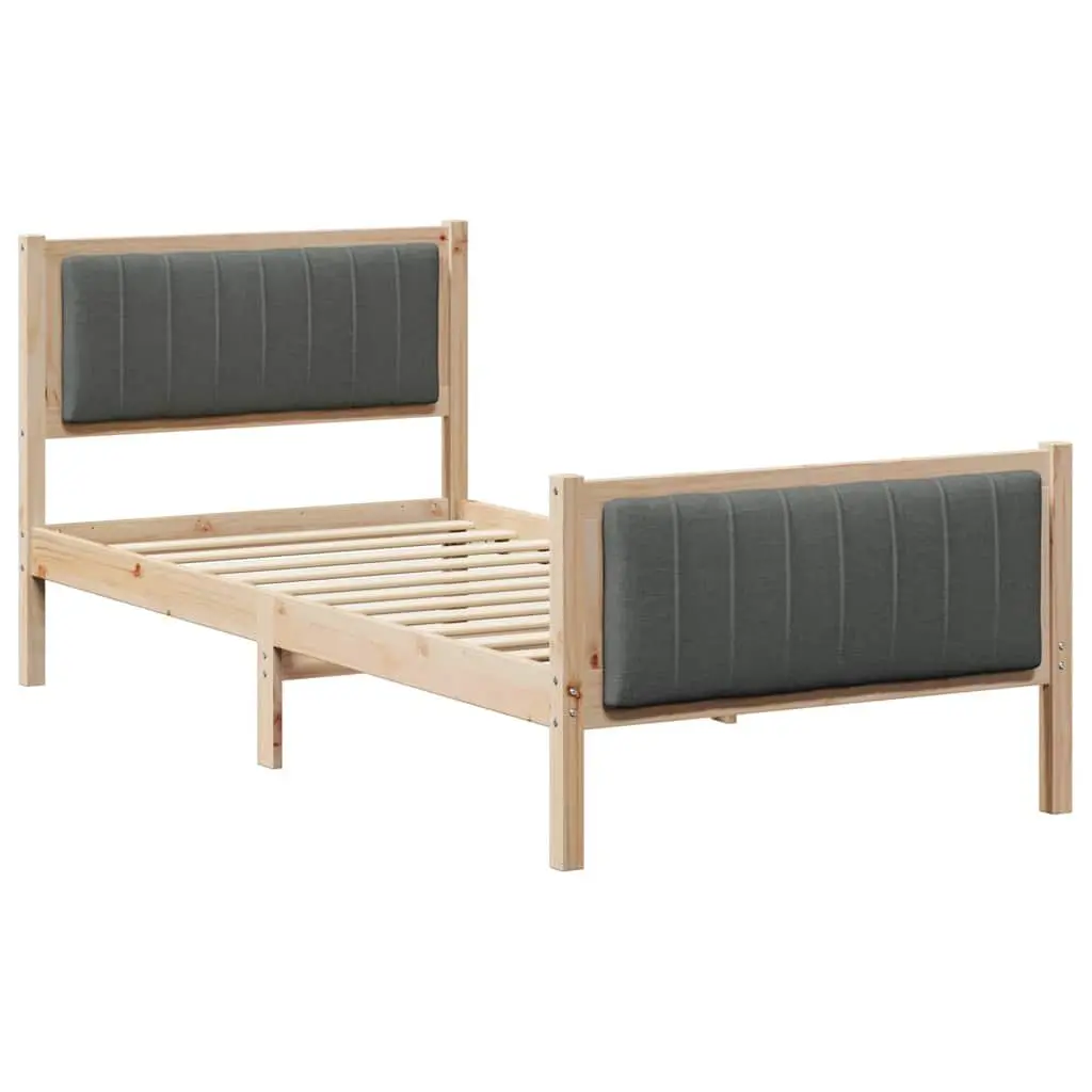 Bed Frame 90 x 190 cm Platform Solid Pine Wood Bedroom Furniture Modern Design