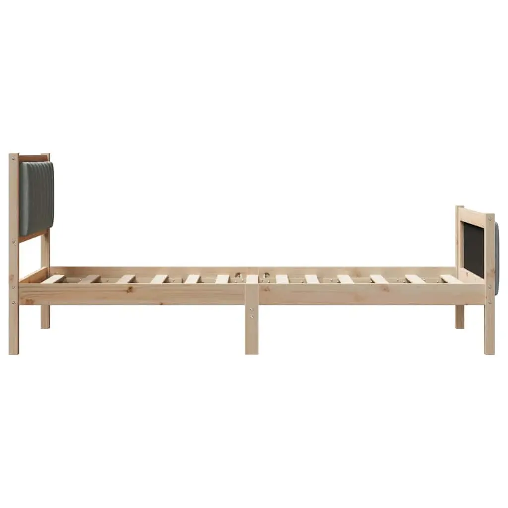 Bed Frame 90 x 190 cm Platform Solid Pine Wood Bedroom Furniture Modern Design