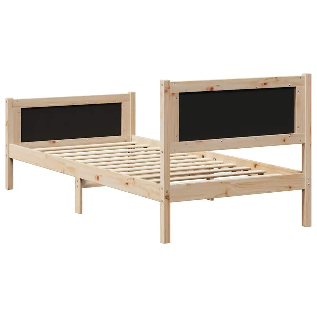Bed Frame 90 x 190 cm Platform Solid Pine Wood Bedroom Furniture Modern Design