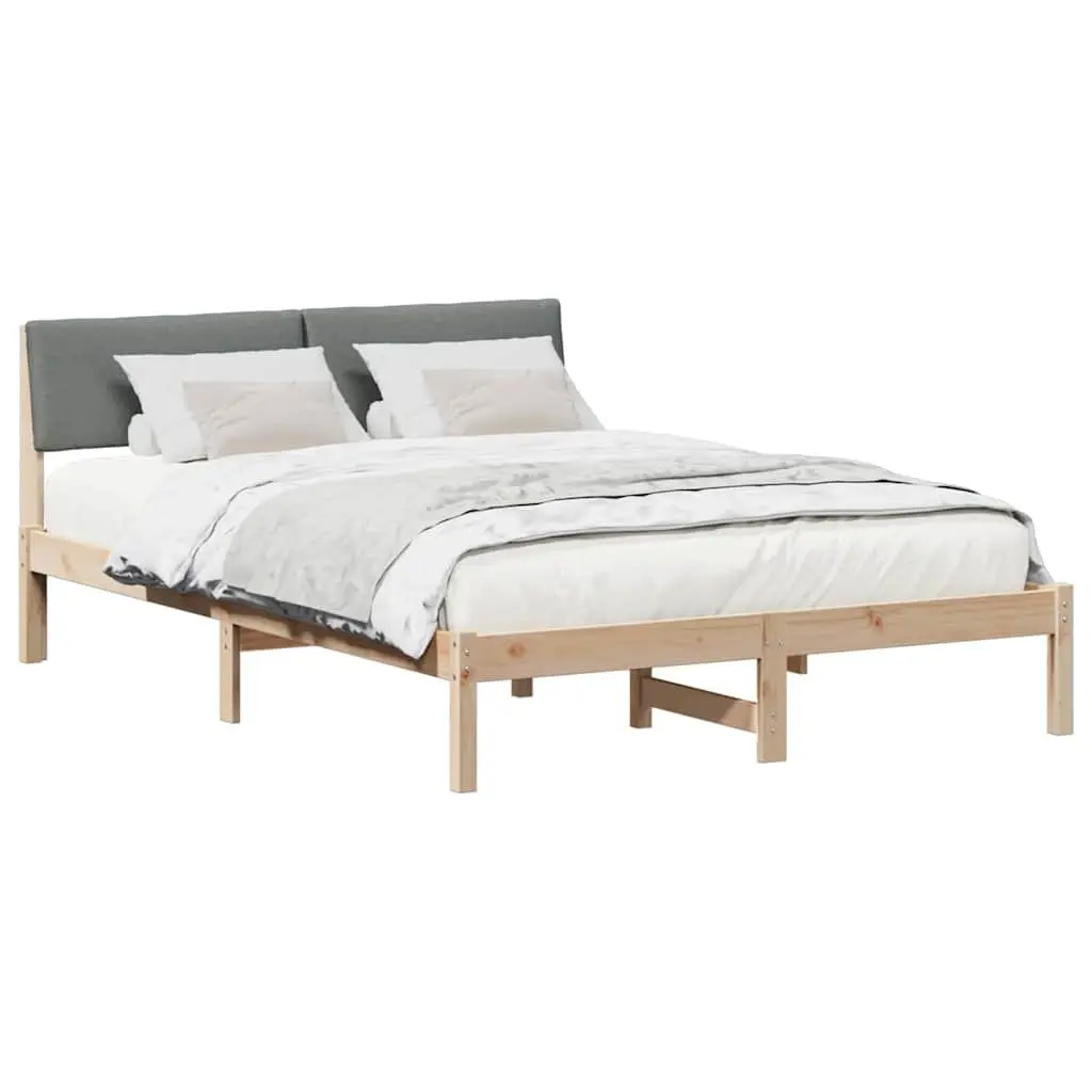 Platform Bed Frame 135 x 190 cm in Brown