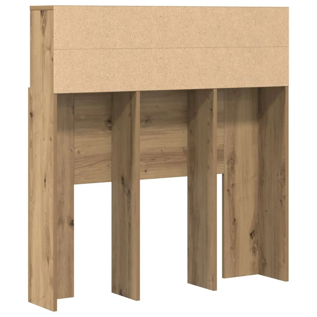 Headboard Cabinet Wall-Mounted Bedroom Storage Shelving Modern Brown Engineered