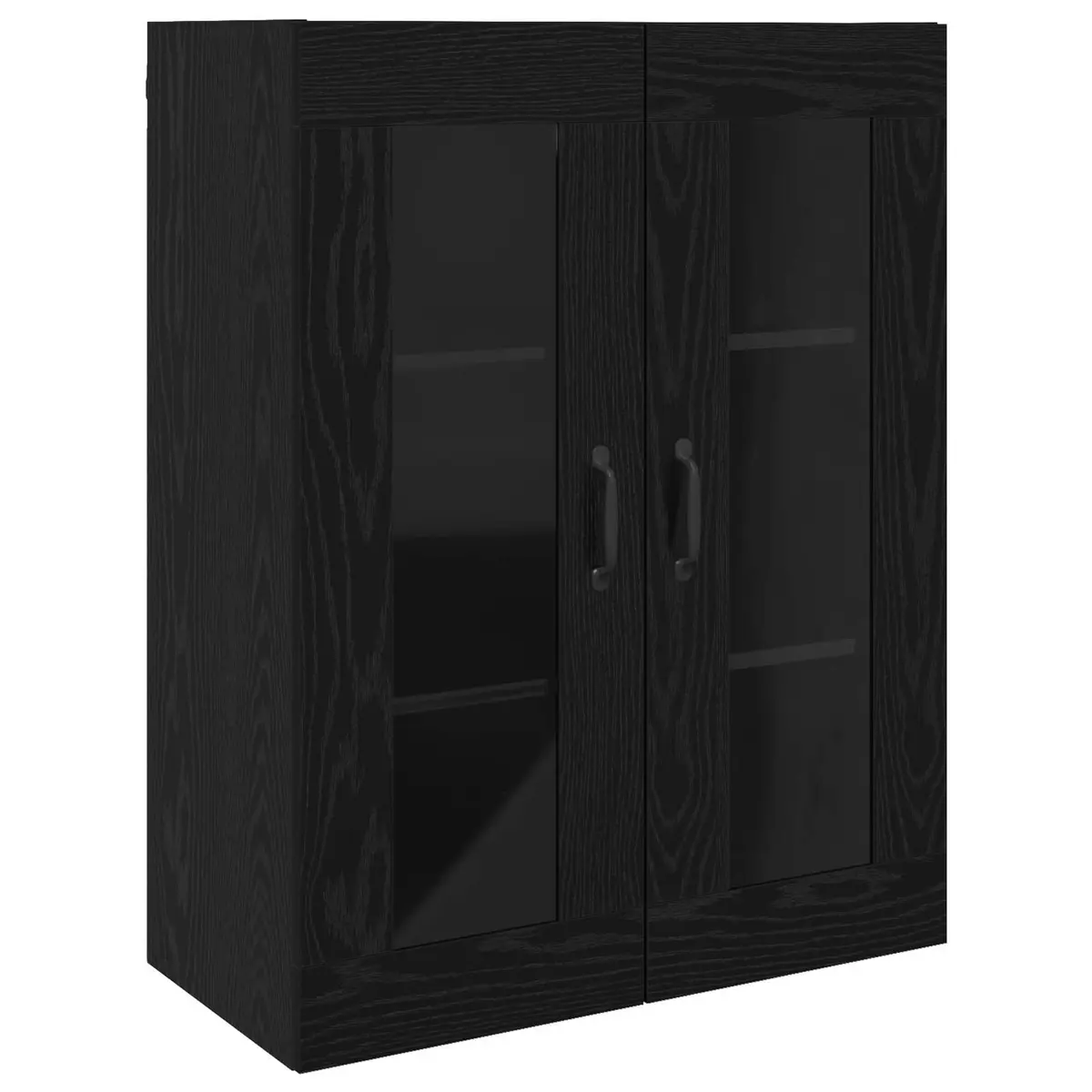 Wall-Mounted Storage Cabinet in Black Oak for Living Spaces