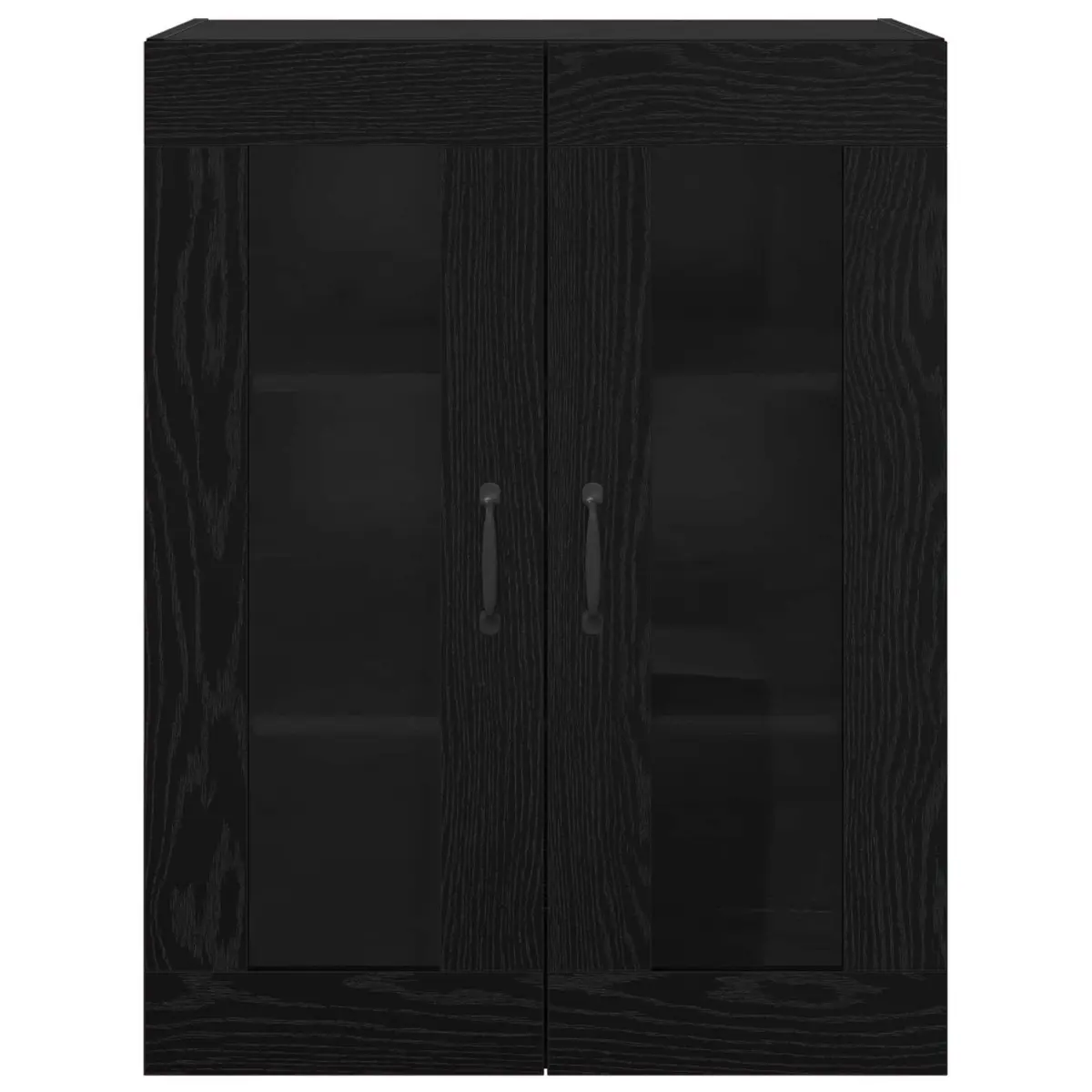 Wall-Mounted Storage Cabinet in Black Oak for Living Spaces