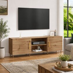 Brown Engineered Wood TV Cabinet 150cm for Modern Living