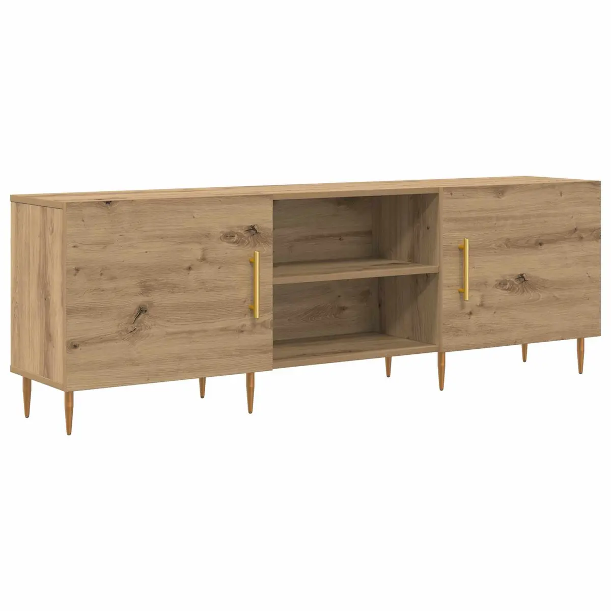TV Cabinet 150cm Modern Rectangular Storage Unit Brown Engineered Wood Living