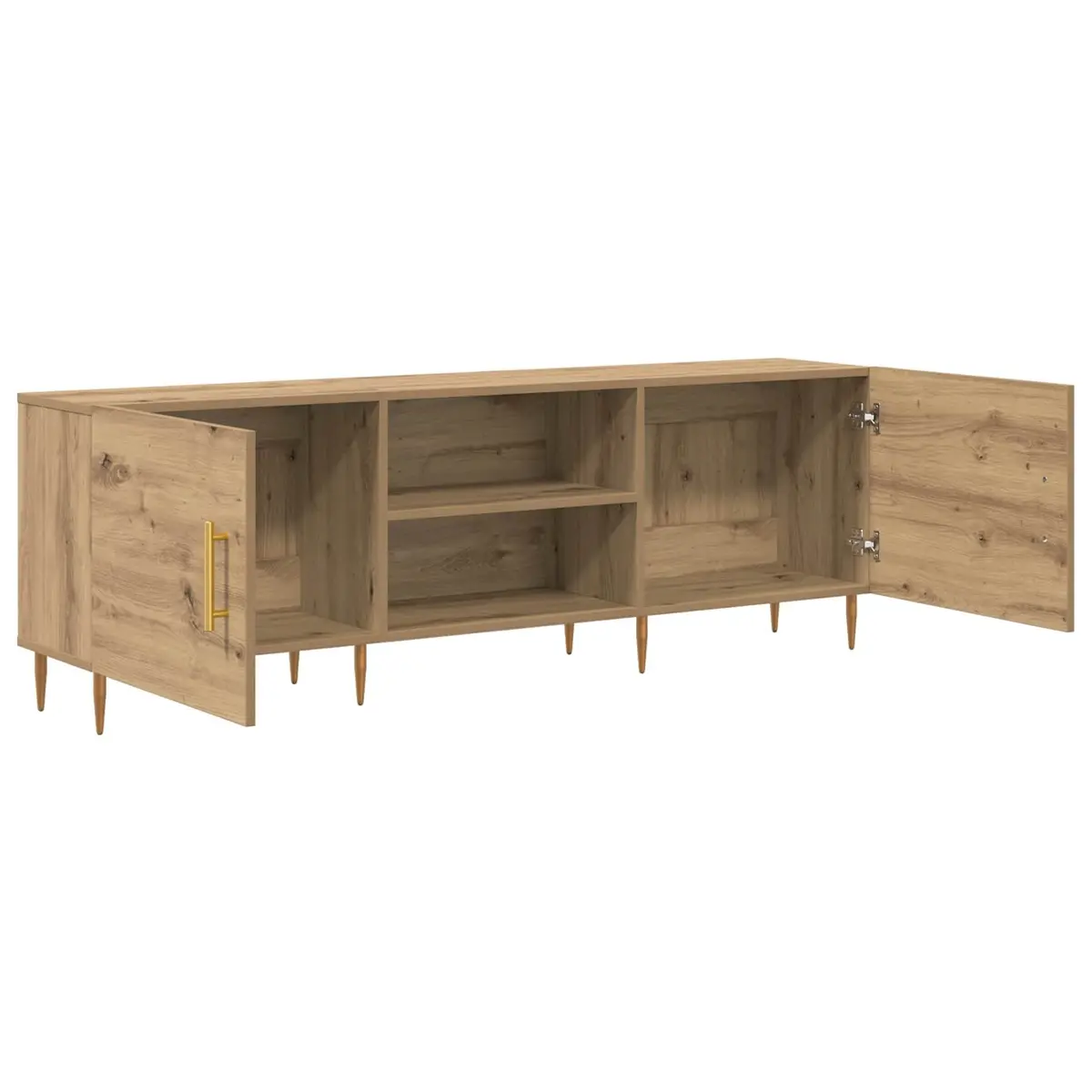 TV Cabinet 150cm Modern Rectangular Storage Unit Brown Engineered Wood Living