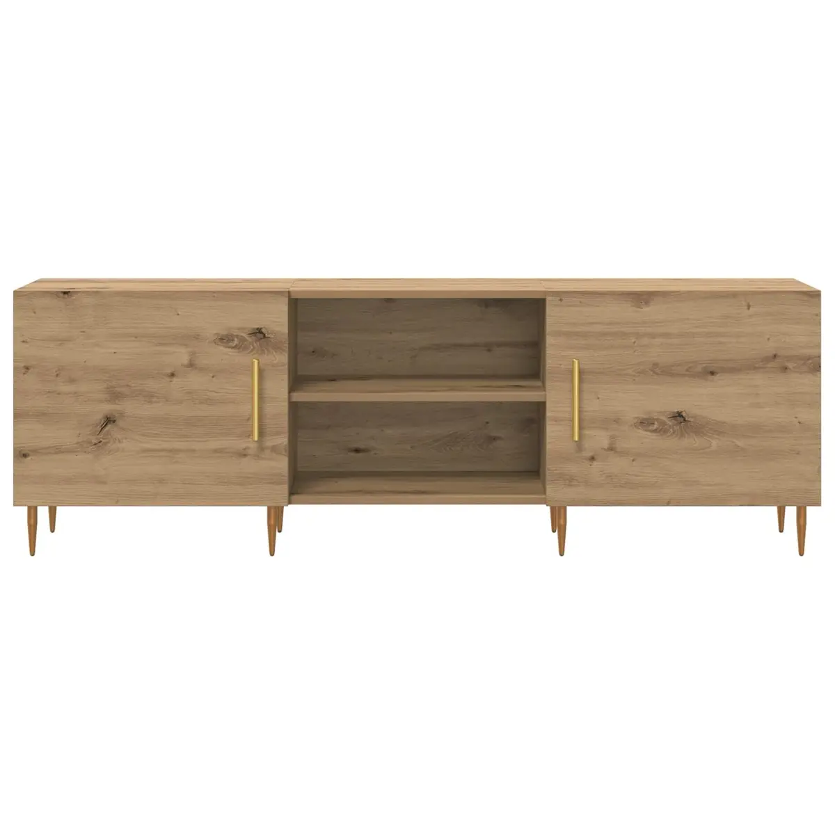 TV Cabinet 150cm Modern Rectangular Storage Unit Brown Engineered Wood Living