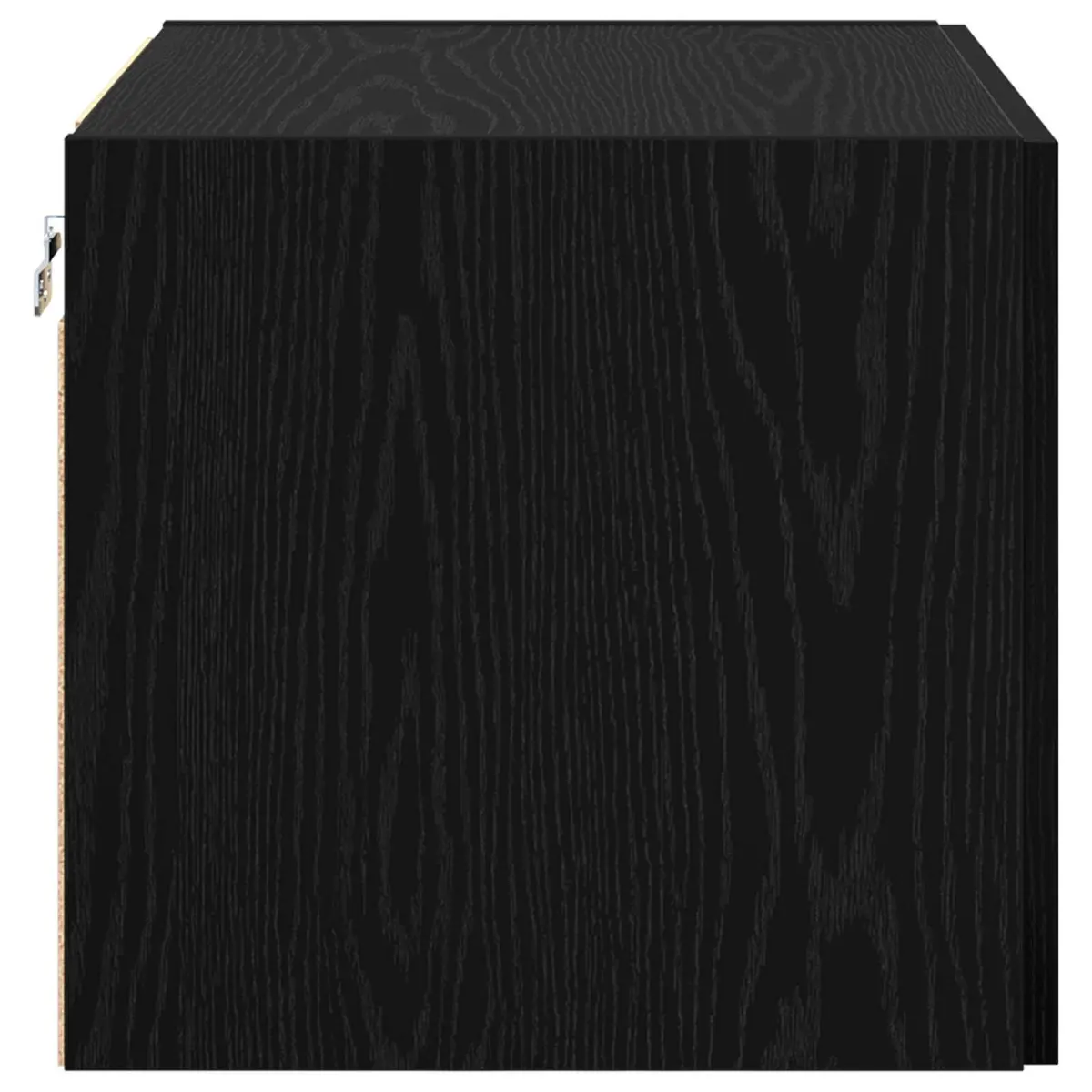 Wall Cabinet Black Oak Storage Furniture Rustic Wooden Sideboard Living Room