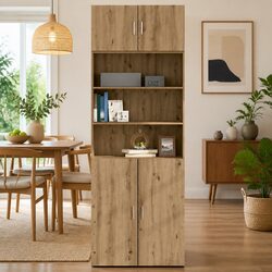 Brown Engineered Wood Wall Cabinet for Versatile Storage