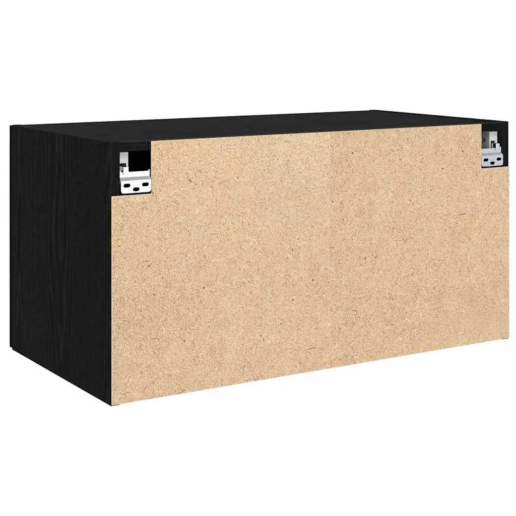 Wall Cabinet Black Oak Engineered Wood 80x42.5x40cm