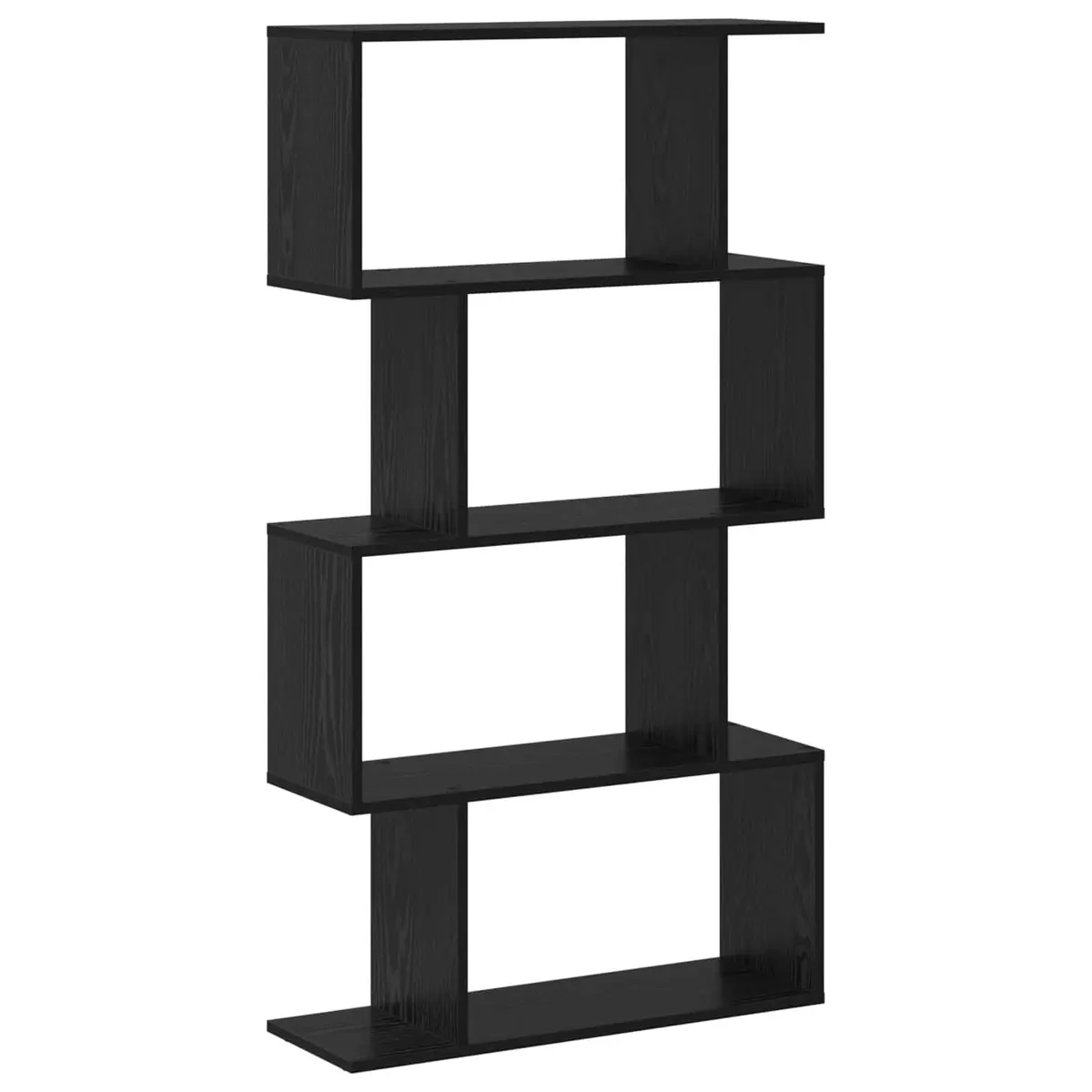 Black Oak Book Cabinet with Storage Shelves