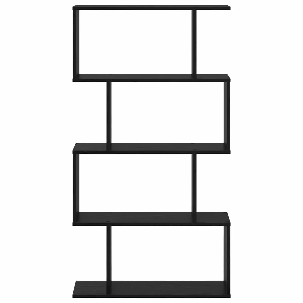 Black Oak Book Cabinet with Storage Shelves