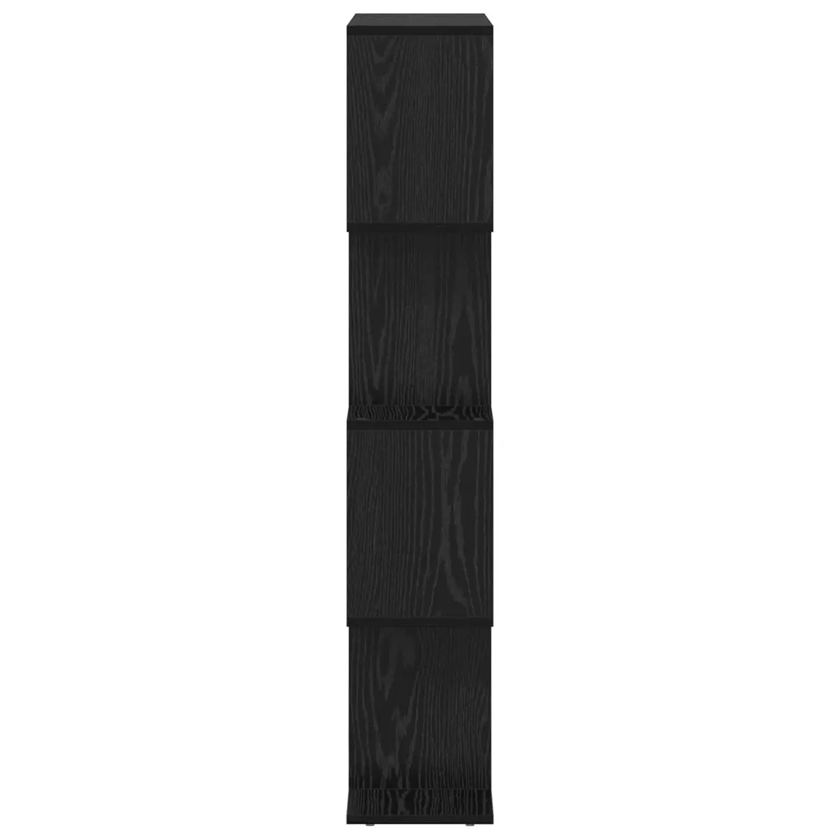 Black Oak Book Cabinet with Storage Shelves