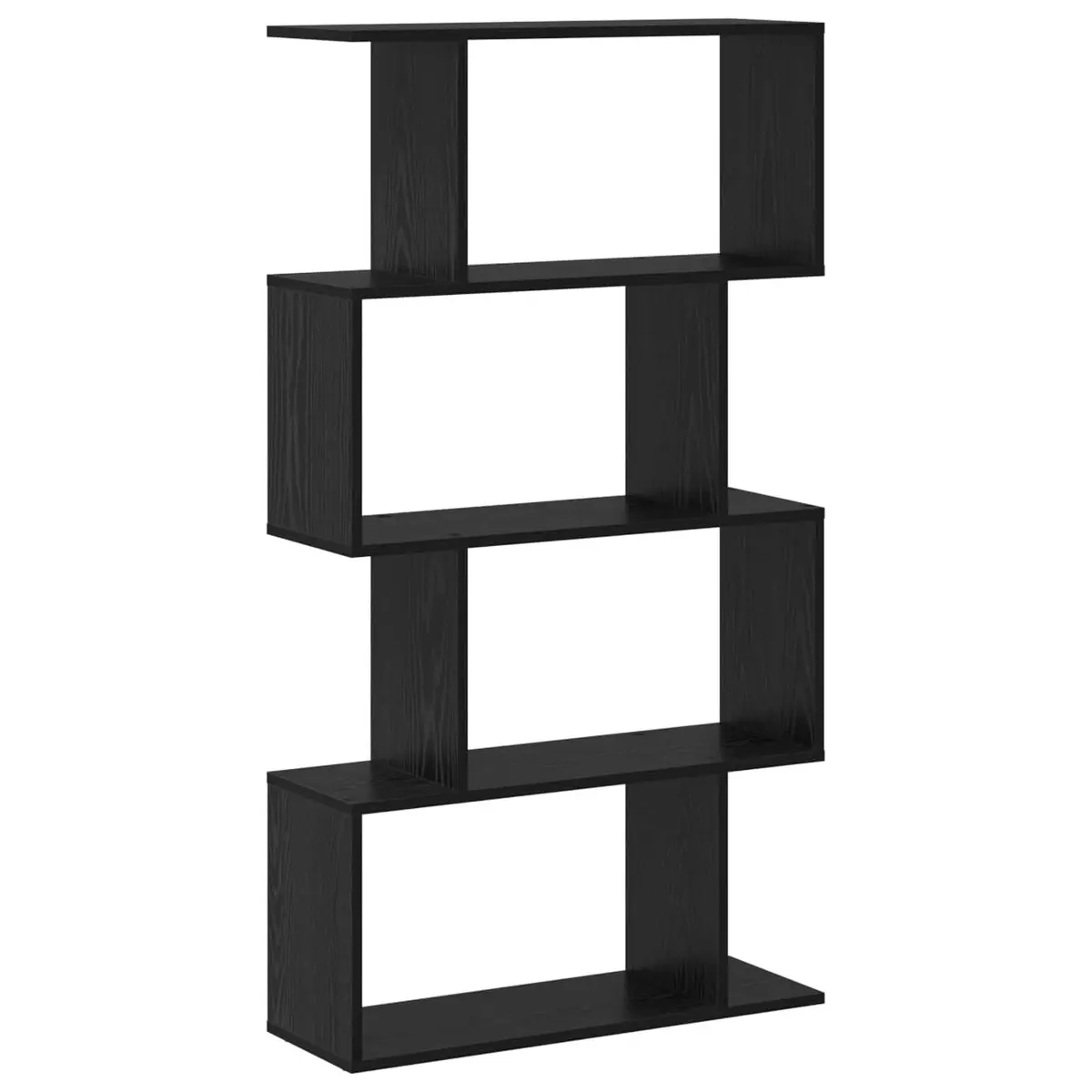 Black Oak Book Cabinet with Storage Shelves