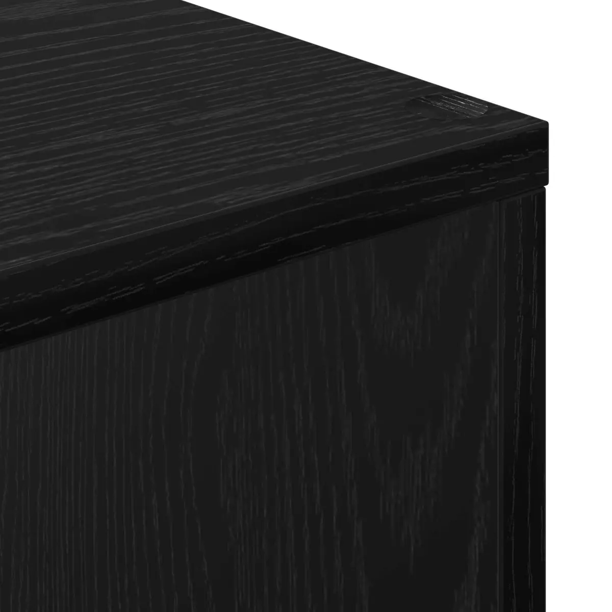 Black Oak Book Cabinet with Storage Shelves