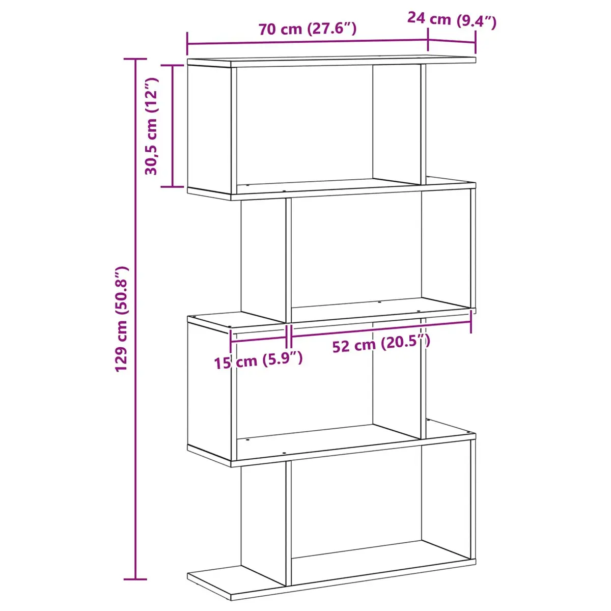 Black Oak Book Cabinet with Storage Shelves