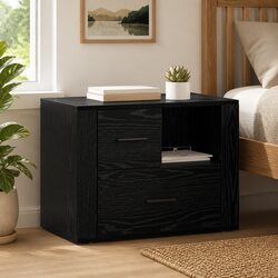 Black Oak Bedside Cabinet for Cozy Bedrooms