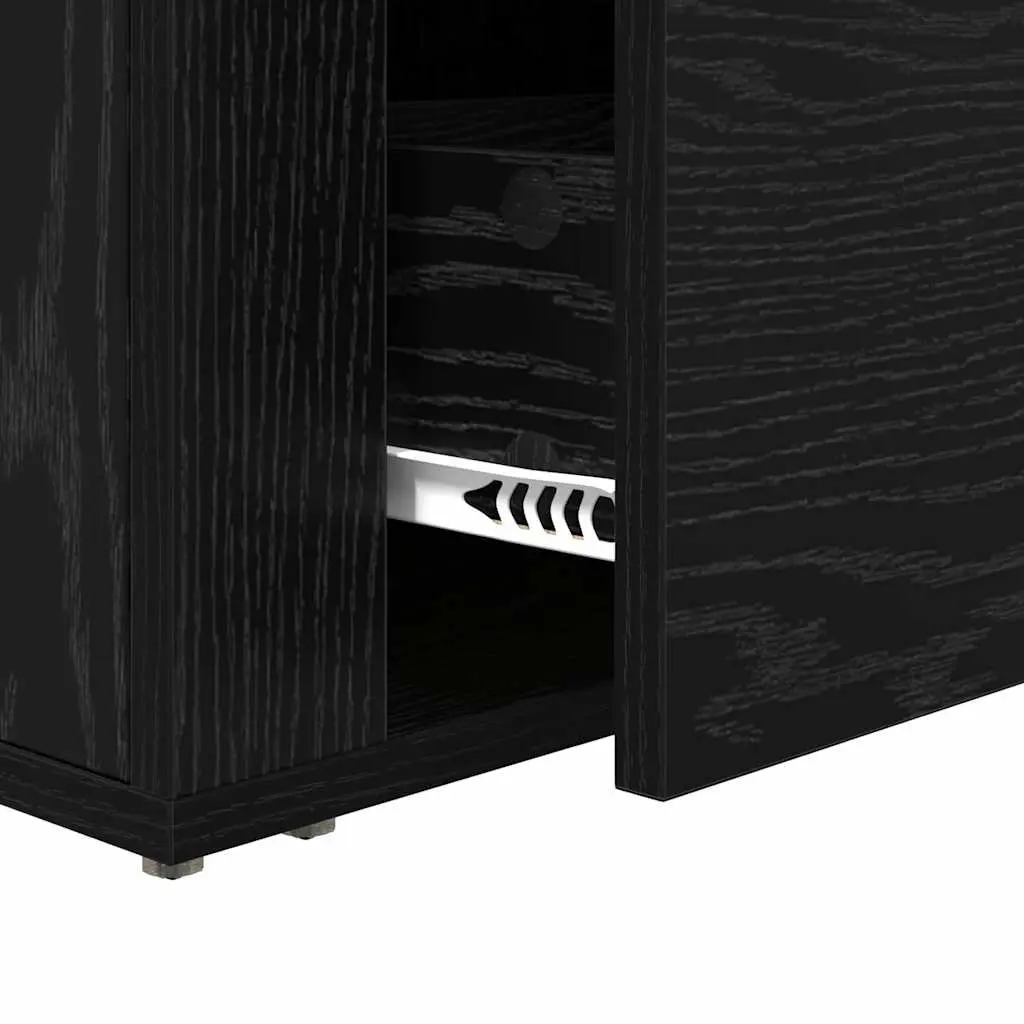 Bedside Cabinet Black Oak 35 x 60 x 50 cm Engineered Wood