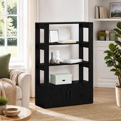 Inviting Black Sideboard Storage Cabinet with Adjustable Shelves