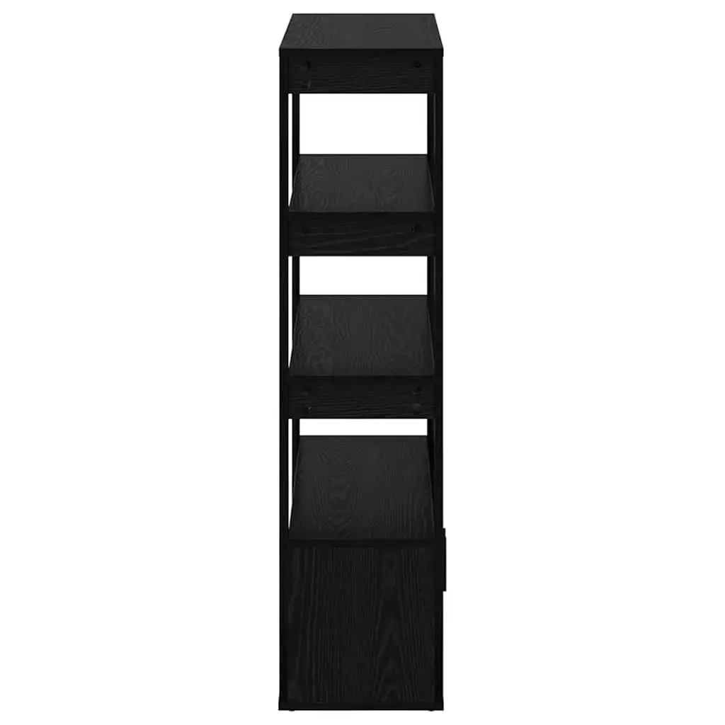 Black Sideboard Storage Cabinet Buffet with Adjustable Shelves Flush Doors